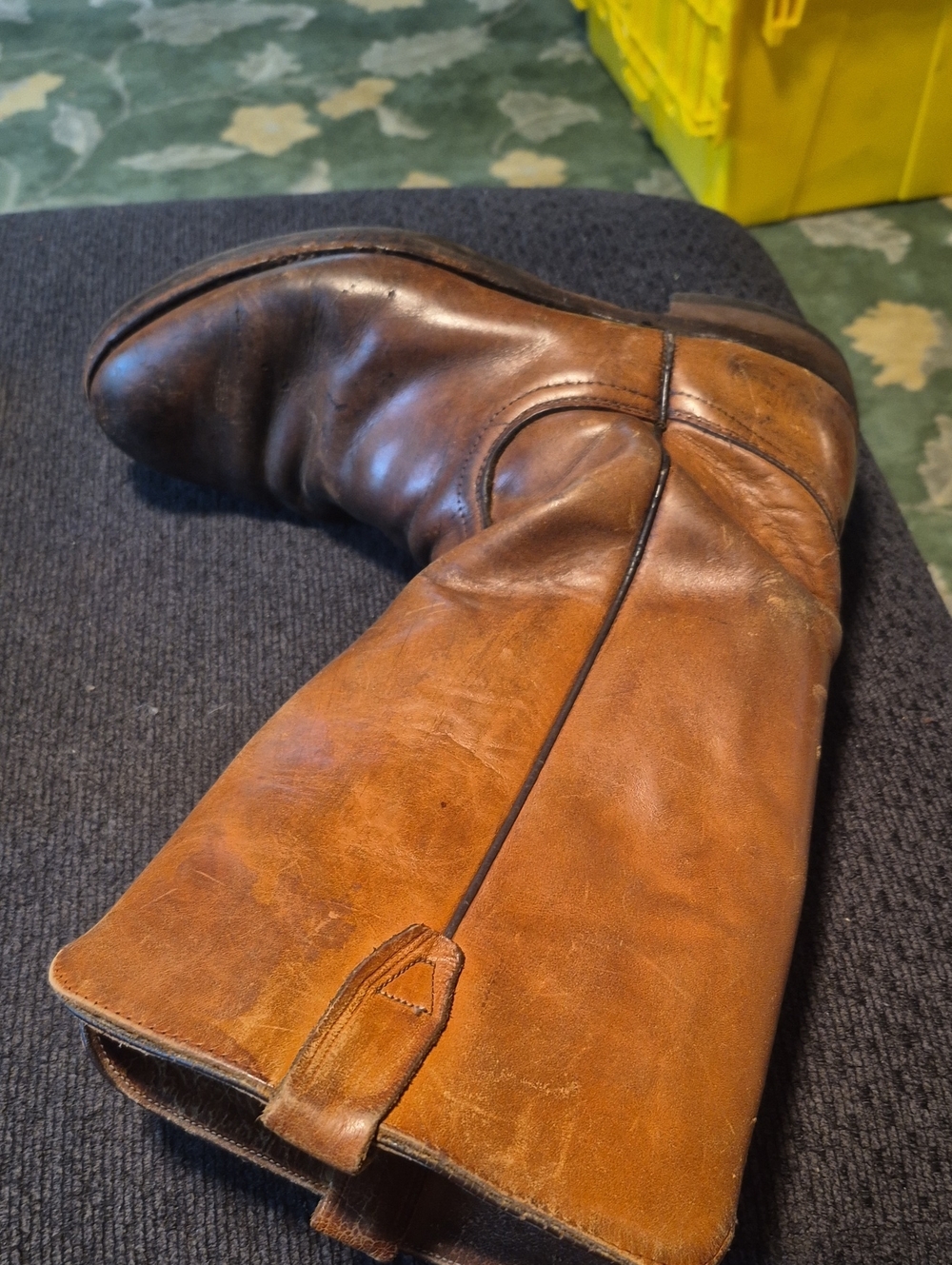 Men's Tan Leather Pull-On Riding Boot